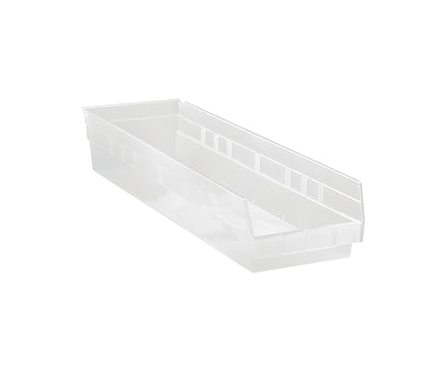 QUANTUM STORAGE SYSTEMS QSB106CL Economy Part Organizer Clear Bins 24" L x 7" W x 4" H 8 Pack