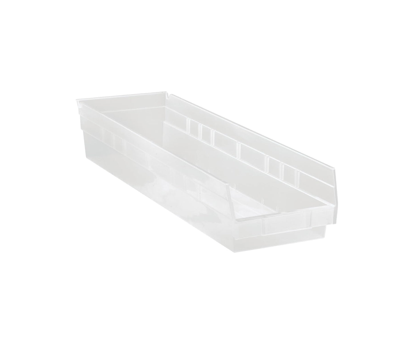 QUANTUM STORAGE SYSTEMS QSB106CL Economy Part Organizer Clear Bins 24" L x 7" W x 4" H 8 Pack