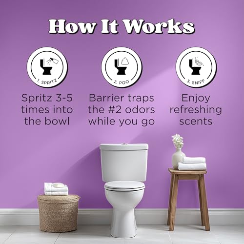 Poo-Pourri Lavender Vanilla Toilet Spray – Travel Size Odor Trap with Essential Oils & Plant-Based Ingredients – Citrus Scent