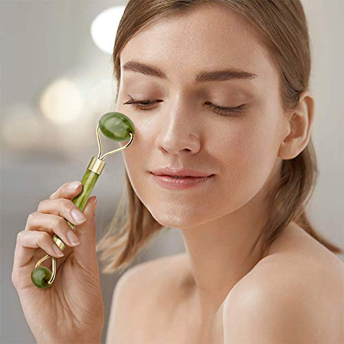 Ysrisny Gua Sha Facial Tools Jade Roller for Face - Facial Massage Tool for Anti Aging Wrinkles and Skin Rejuvenate -100% Natural Jade Stone for Face