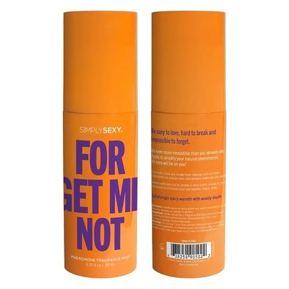 Simply Sexy Affirmations Forget Me Not Pheromone Body Mist for Women - Warm Spiced Woody Scent with Notes of Natural Orange, Lemon, Coconut, and Pear