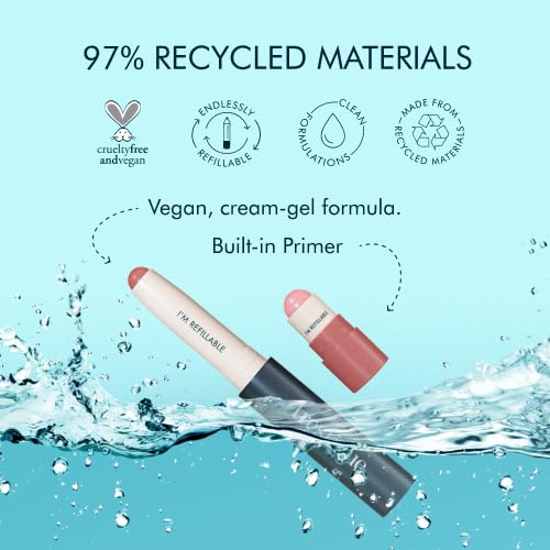 TRE'STIQUE trestique Prime And Shine Lip Crayon, Refillable Shiny Lipstick With Built-in Lip Primer, Clean Beauty Makeup, Lipstick For Women, 2-in-1