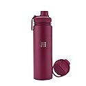 Cubitt Insulated Sports Hydro Water Bottle 24 oz, 2 Lids (Coffee Lid and Wide Mouth Twist Sports Lid), Stainless Steel, Double Walled. Cold for up