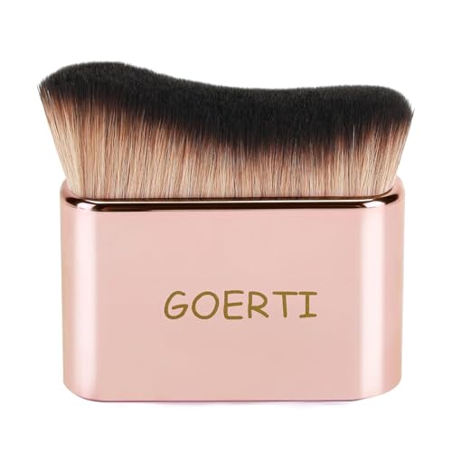 GOERTI Professional Body Makeup Brush, Kabuki Foundation Brush Makeup Brush, Self Tanner Brush, Self Tanning Applicator, Blend & Blur Body Bronzer Tan