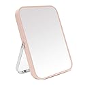 YEAKE Table Desk Vanity Makeup Mirror,8-Inch Portable Folding Mirror with Metal Stand 90°Adjustable Rotation Tavel Make Up Mirror Hanging Bathroom