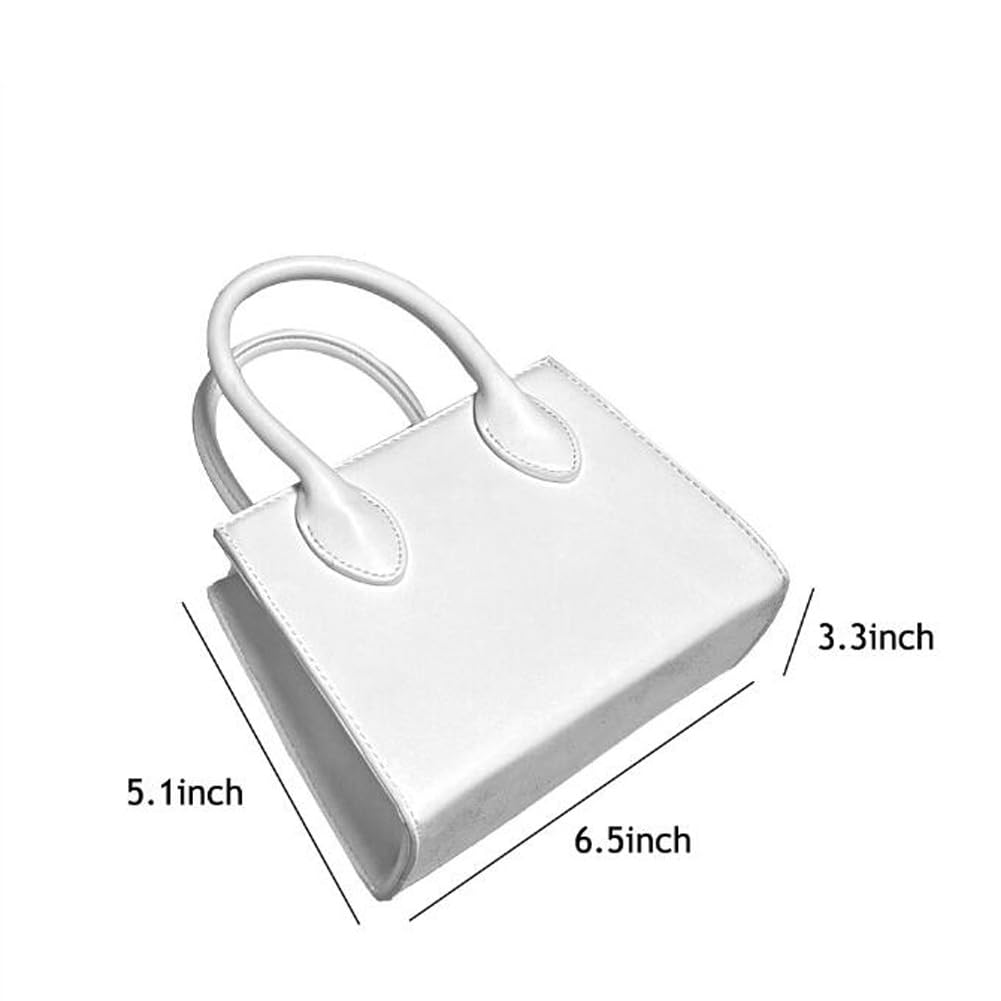 saursmehat Small crossbody bags for women faux leather trendy clutch mini purses and handbags (White)