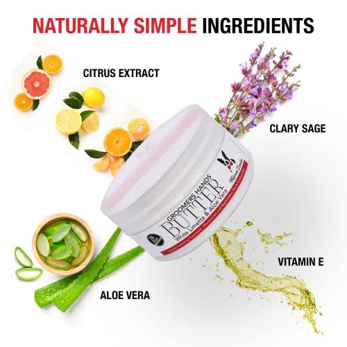 Warren London Groomers Hand Butter - 8 oz Working-Hands Cream for Dry, Cracked Skin | Fast-Absorbing Aloe & Shea | White Limetta Scent | Non-Greasy