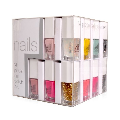 e.l.f. 14 Piece Nail Polish Cube, Brights, 2.8 Fluid Ounce