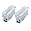 Mainstays Slim Plastic Storage Trays Baskets in White- Set of 6