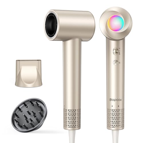 Hair Dryer, 160,000 RPM High-Speed Ionic Blow Dryer with Diffuser, Professional Hairdryer for Fast Drying, 500 Million Negative Ions, Low Noise Beauty and Personal Care Bopcal Default Title