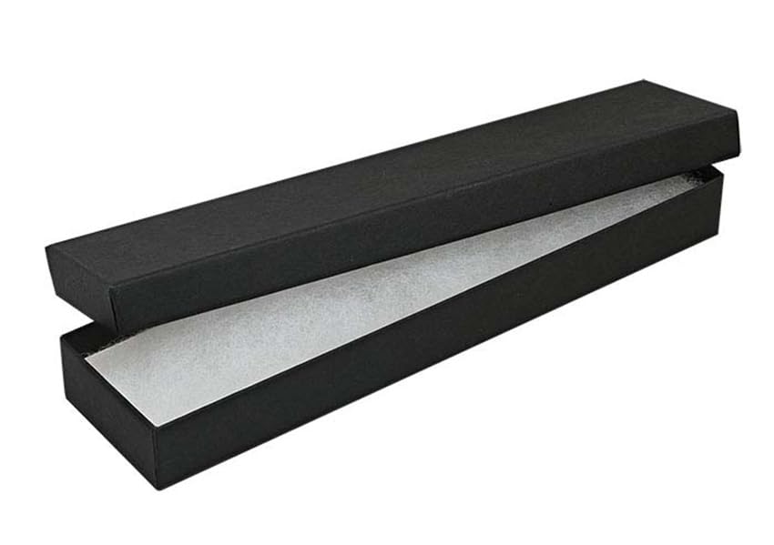 RJ Displays 20 Pack Cotton Filled Matte Black Color Cardboard Paper Jewelry Bracelet, Watch, Necklace, Jewelry Set, Gift Retail Packaging Box Size-8"…