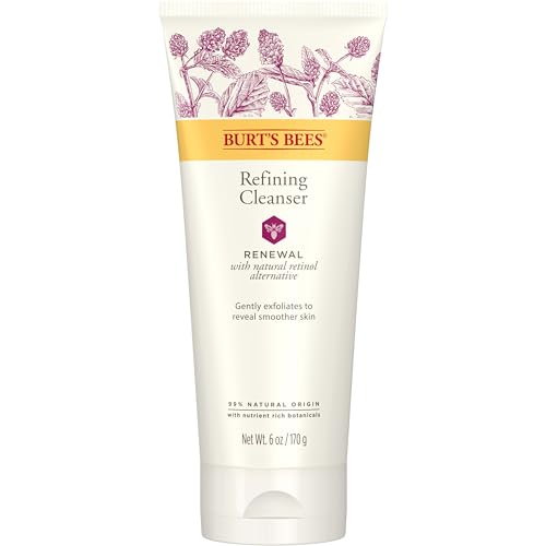 Burt's Bees Renewal Refining Cleanser with Bakuchiol Natural Retinol Alternative, 6 Oz (Package May Vary)