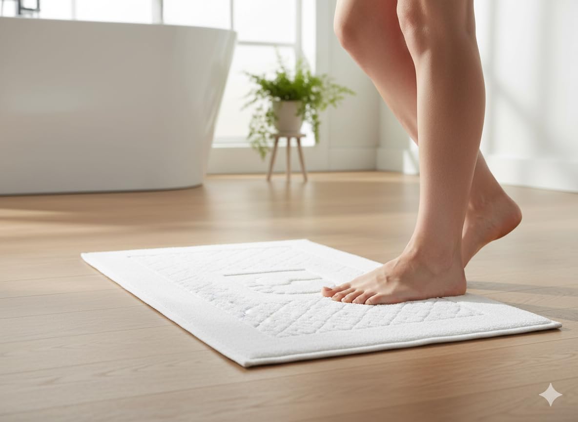 ASTREA TEXTILES Bath Rug Bathroom Floor Mats - Washable Bathtub Shower Sink Floor Towels - 100% Turkish Cotton Bath Mat Towels (6)