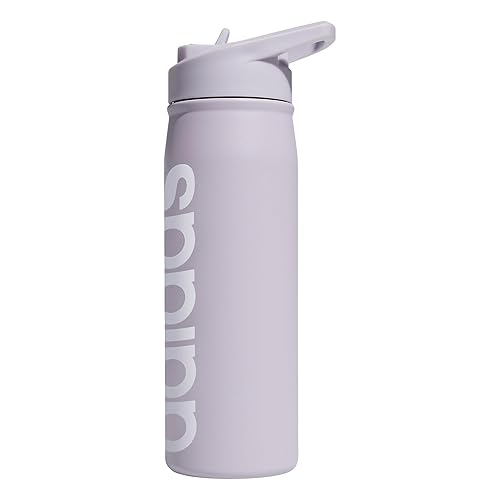 adidas 600 ML (20 oz) Straw Top Metal Water Bottle, Hot/Cold Double-Walled Insulated 18/8 Stainless Steel