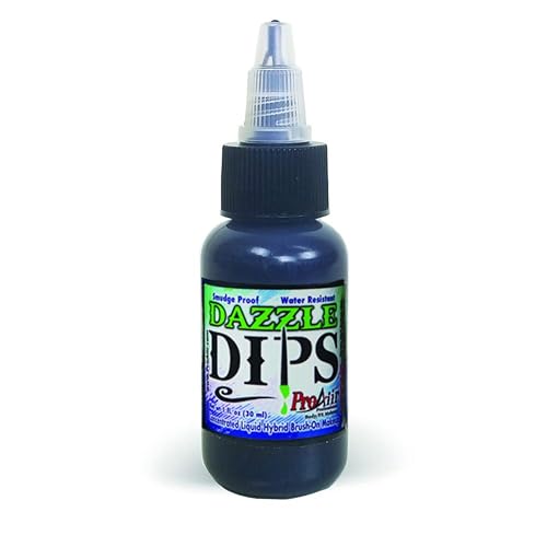 Face Painting Makeup - ProAiir Waterproof Brush On Dazzle DIPS - 1 oz (30ml) Black