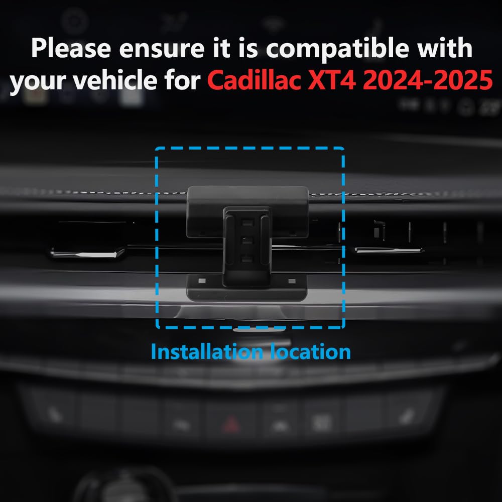 Zchan Car Phone Holder Mount for Cadillac XT4 2024-2025 Car Accessories Car Mount 360°Rotation for Car Phone Holder Magnetic Hands Free Compatible…