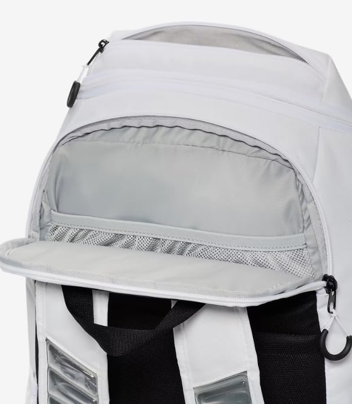 Nike Varsity Elite Backpack (32L), White/Black/Metallic Gold, One Size