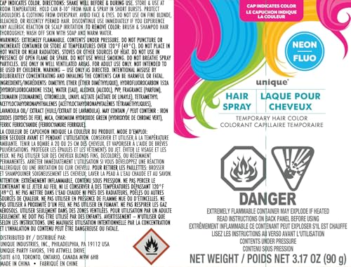 Blue Neon Hair Spray - 4.5 fl oz (1 Pc) - Perfect for Your Bold Standout Look & Special Events