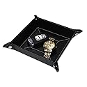 Black Carbon Fiber Catchall Coin Case Valet Tray & Catch-All for Keys, Phone, Jewelry, Valet, Accessories