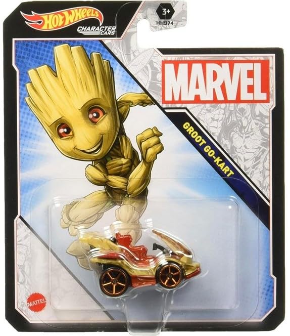 Hot Wheels Marvel Character Cars 7-Pack Vehicles - Groot, Black Panther, Thor, Rocket, Doctor Strange, Hulk, and She Hulk