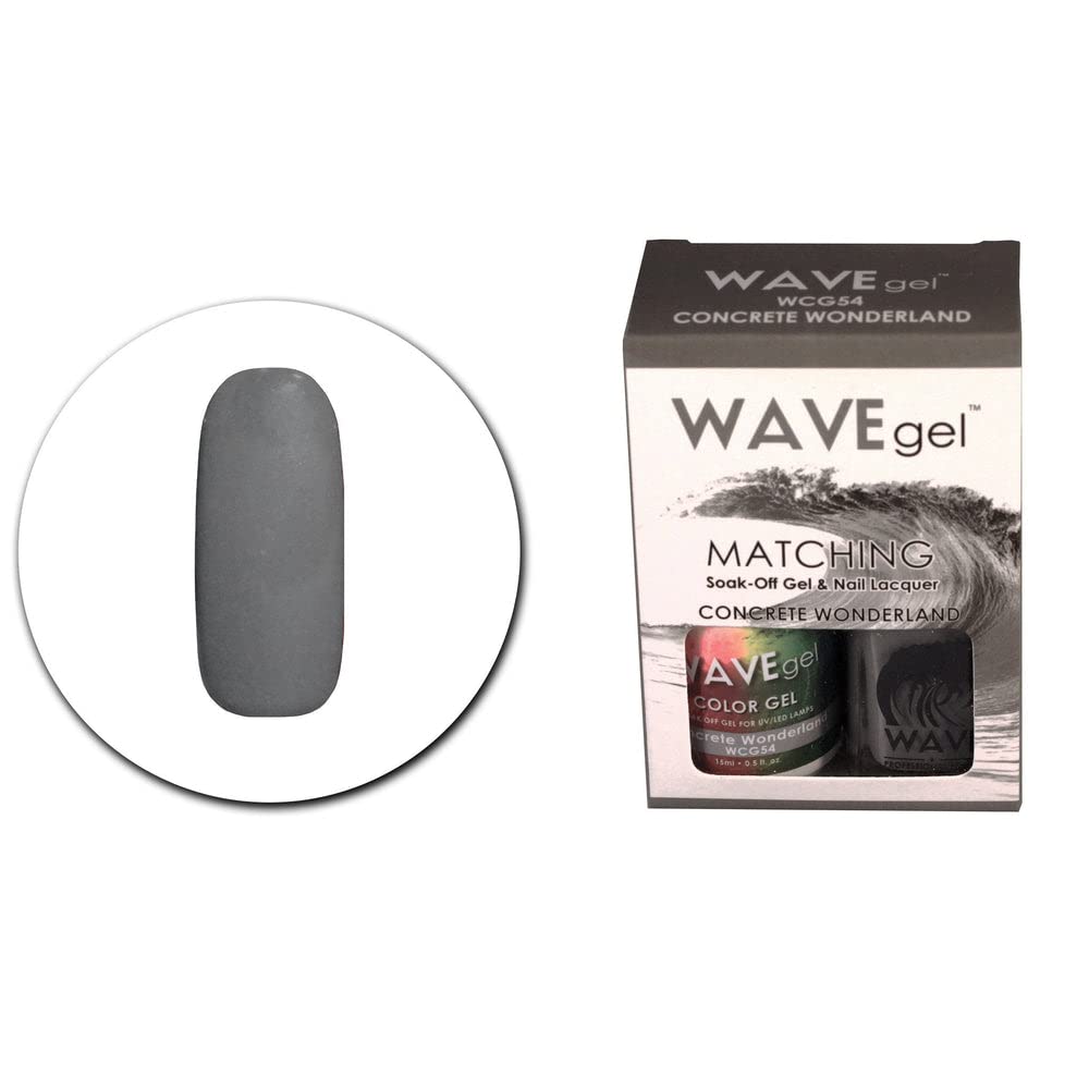 WAVEGEL Soak-0ff Gel & Nail Lacquer Matching Duo Set - Concrete Wonderland - WCG54-54 I 0.5 Oz Beauty & Personal Care WAVE gel