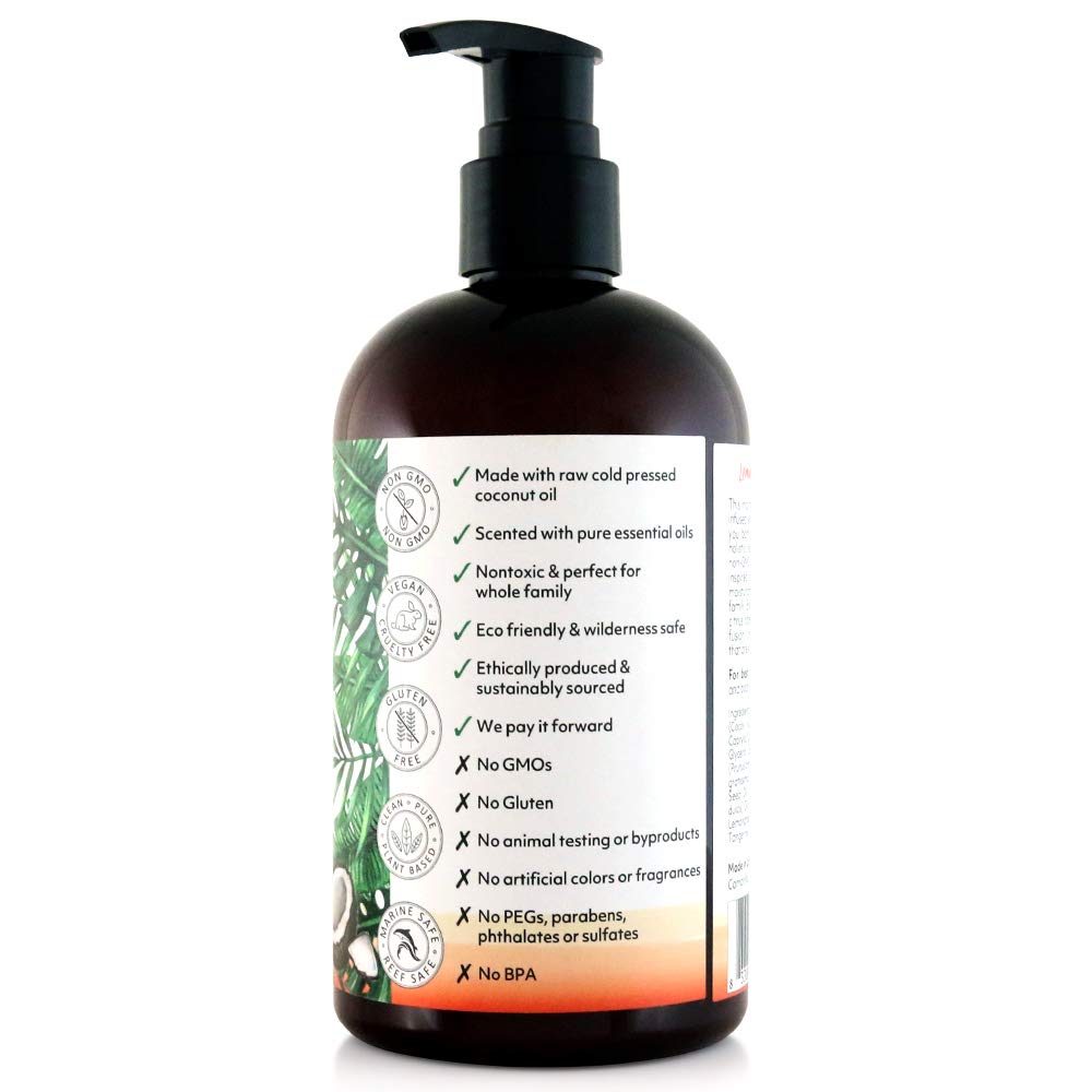 Coco Fiji Face & Body Lotion Infused With Coconut Oil | Lotion for Dry Skin | Moisturizer Face Cream & Massage Lotion for Women & Men | Lemongrass