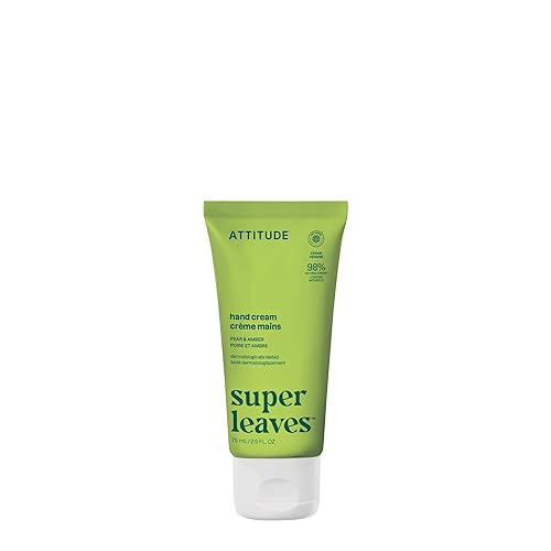 ATTITUDE Hand Cream, EWG Verified, Plant and Mineral-Based, Vegan Personal Care Products, Pear & Amber, 2.5 Fl Oz