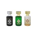 Jo Milano Game of Spades TOPAZ, EMERALD and DIAMOND 3 pcs 30ml Parfum spray Diamond Collection SET for Unisex NEW