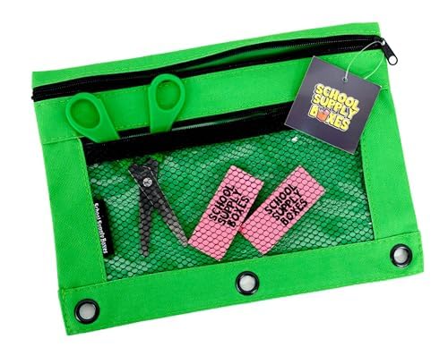 School Supply Boxes | 17" Solid Black Backpack Bundle for High School | Back to School Bookbag with Supplies | Contains Pencil Pouch, Notebooks, Filler Paper, Folders, Mechanical Pencils, & More