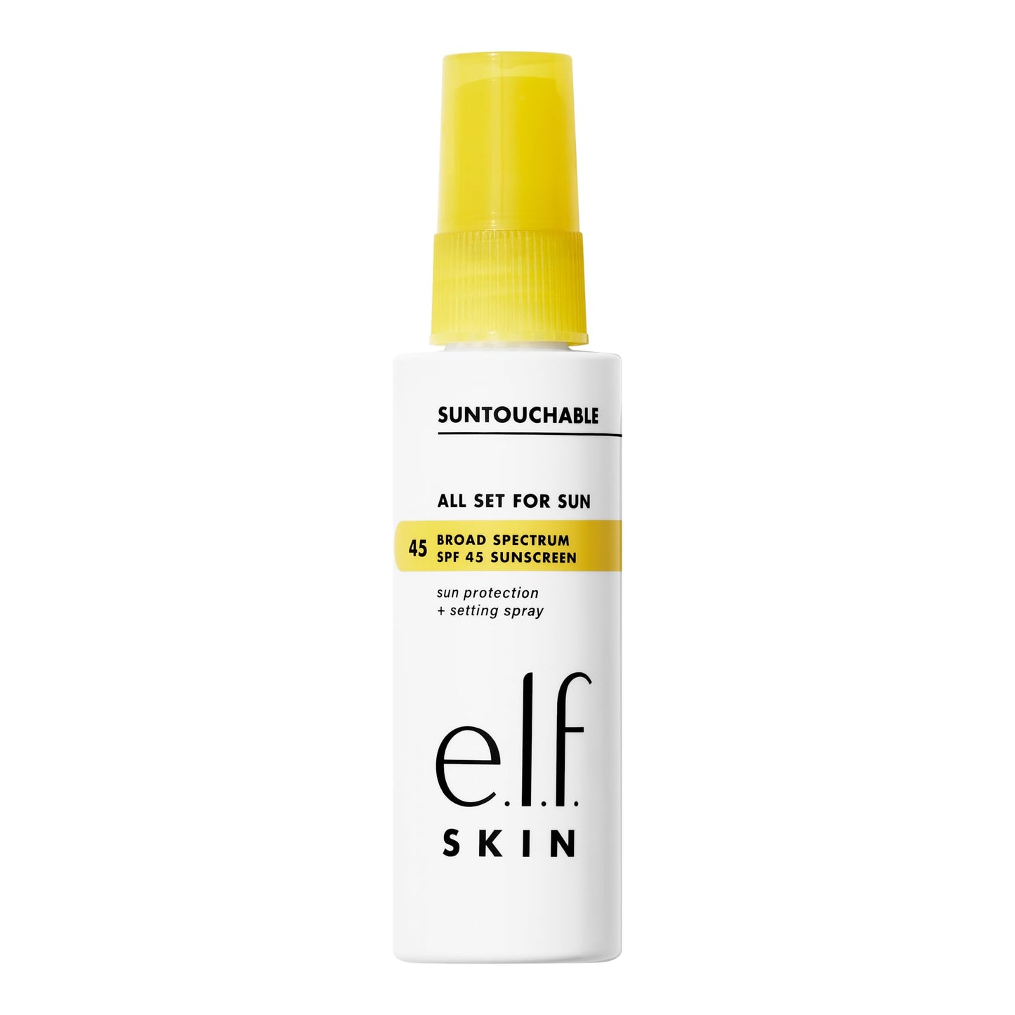 e.l.f. SKIN All Set For Sun SPF 45 Setting Spray, Clear Makeup Setting Mist + Sunscreen, Weightless SPF Face Protection & Makeup-Locking Spray, Vegan
