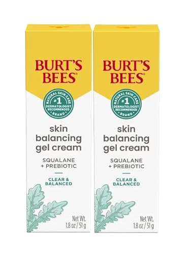 Burt's Bees Clear and Balanced Skin Balancing Gel Cream With Squalane and Prebiotic, Gel Moisturizer for Breakout-Prone Skin, 99 Percent Natural