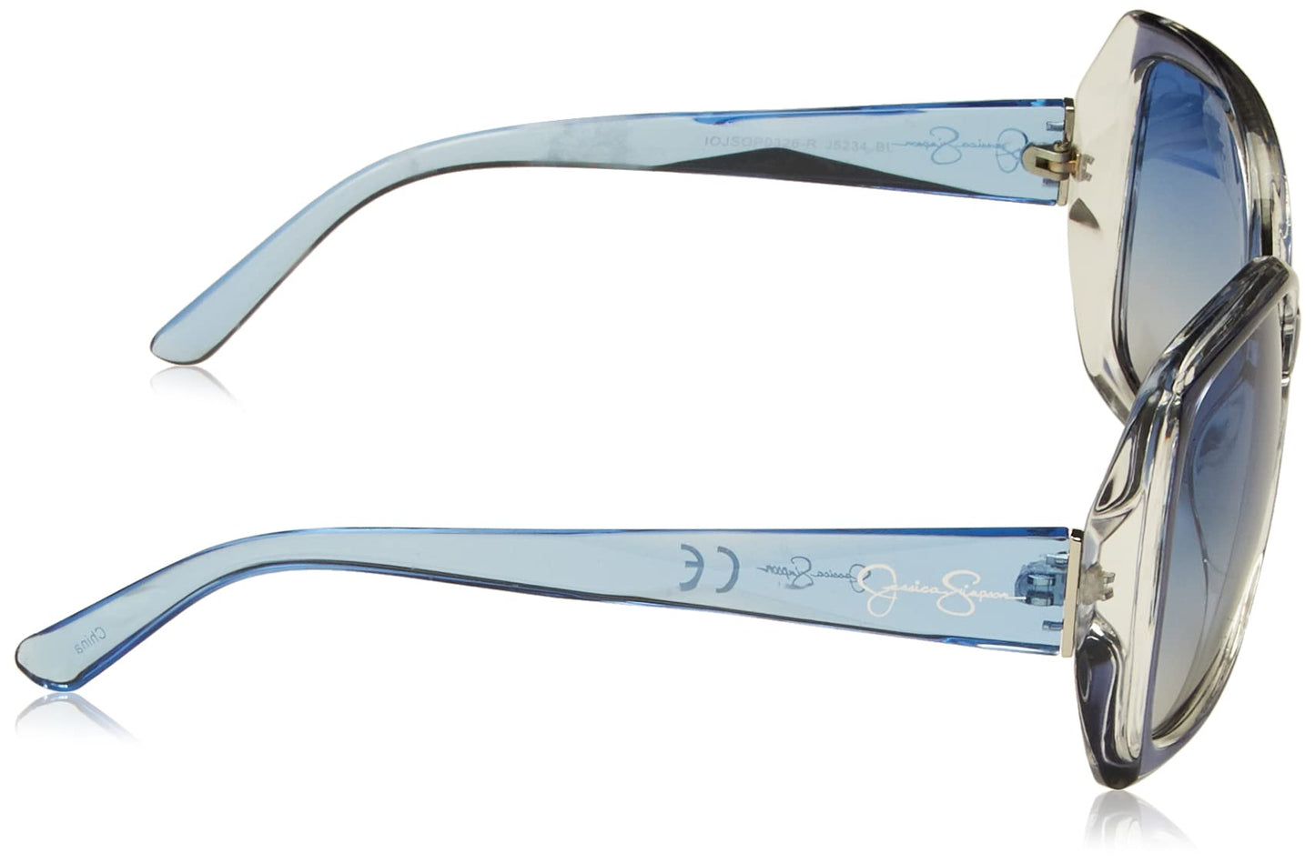 Jessica Simpson Women's Oversized Retro Butterfly Sunglasses, Blue, 60 mm + 0