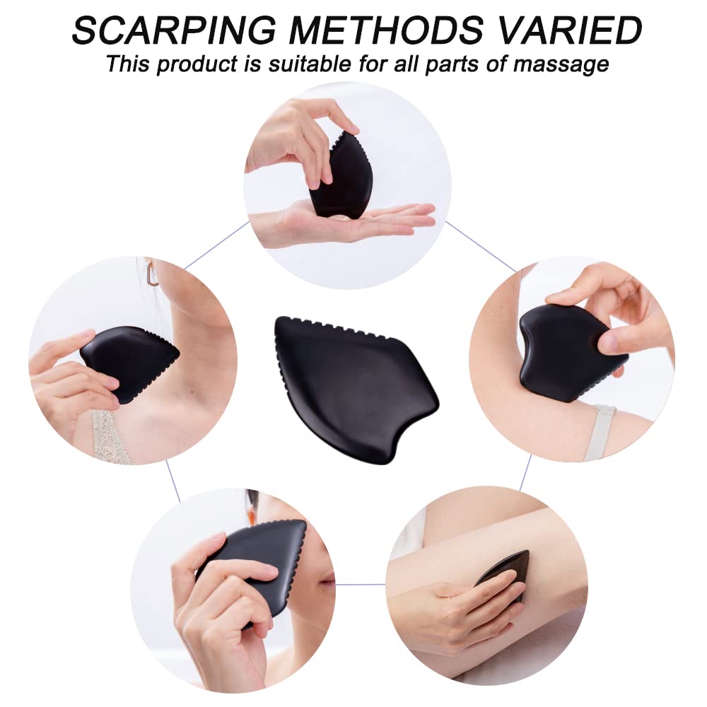 Yuanchupin Gua Sha Facial Massage Tool – BianStone Face & Body Tool for Lymphatic Drainage, Sculpting & Relaxation with Upgraded Tooth Edge