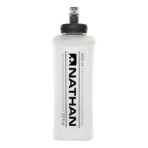 Nathan 20oz Soft Flask w/Bite Top, Running Water Bottle, Collapsible Water Bottle, Travel