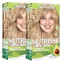 Garnier Nutrisse Ultra Crème Hair Color, Permanent Hair Dye with 100% Gray Coverage, Vegan & Cruelty-Free, 90 Light Natural Blonde (Macadamia), 2