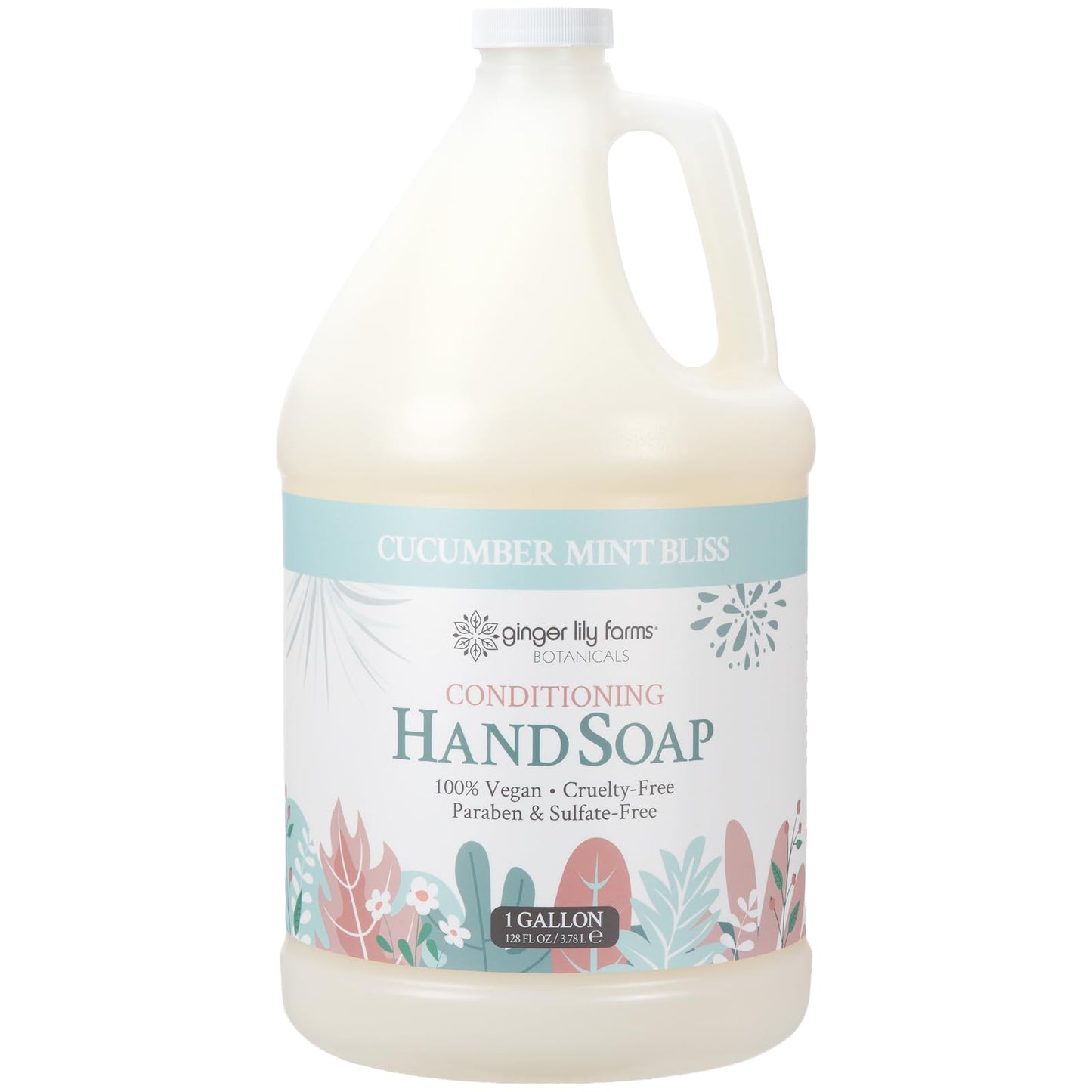 Ginger Lily Farms Botanicals Conditioning Liquid Hand Soap Refill, 100% Vegan & Cruelty-Free, Cucumber Mint Bliss Scent, 1 Gallon (Pack of 4) Beauty & Personal Care Ginger Lily Farms