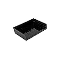 QUANTUM STORAGE SYSTEMS QSB118BR Economy Recycled Plastic Part Organizer Black Bins 12" L x 17" W x 4" H 6 Pack