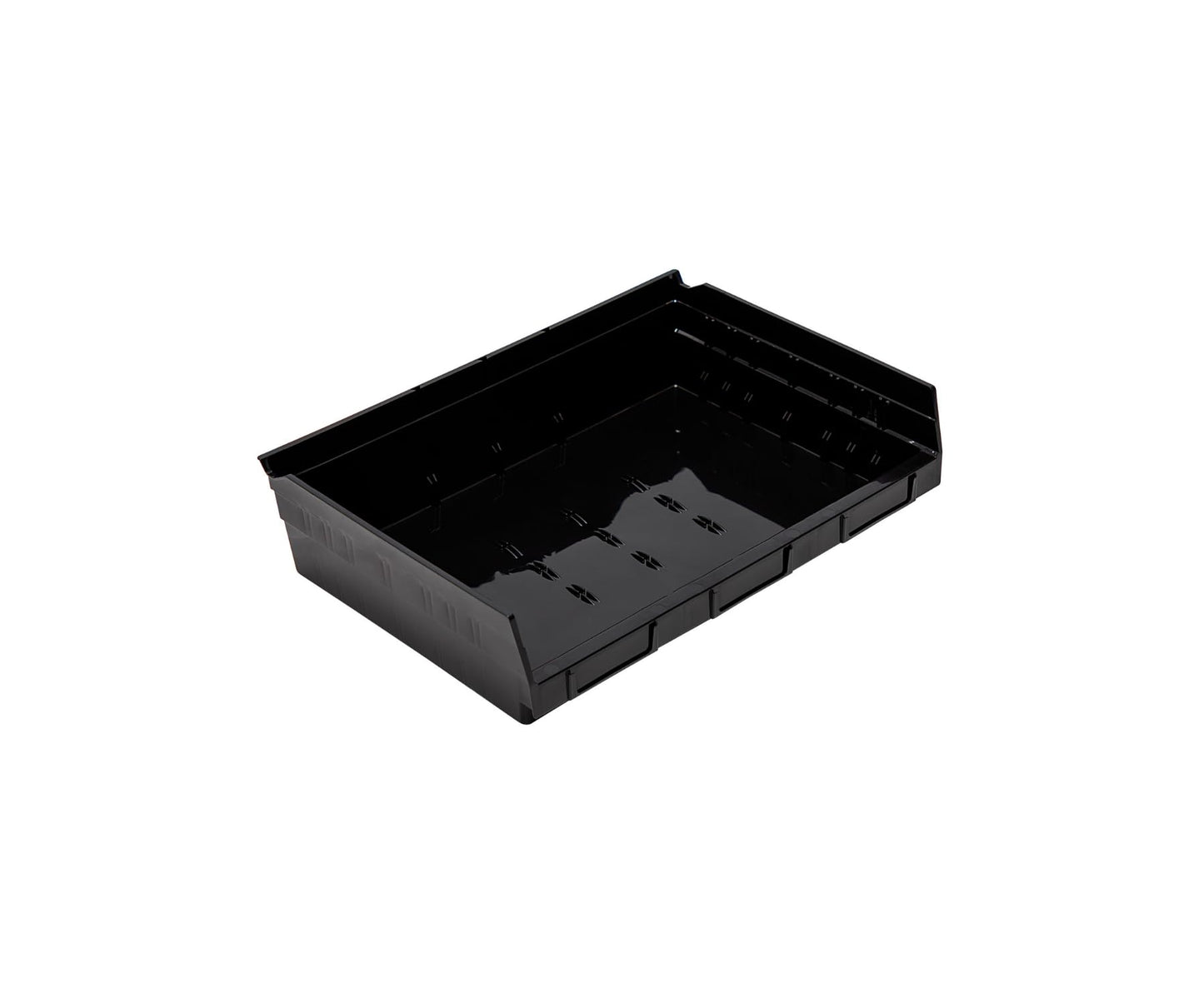QUANTUM STORAGE SYSTEMS QSB118BR Economy Recycled Plastic Part Organizer Black Bins 12" L x 17" W x 4" H 6 Pack