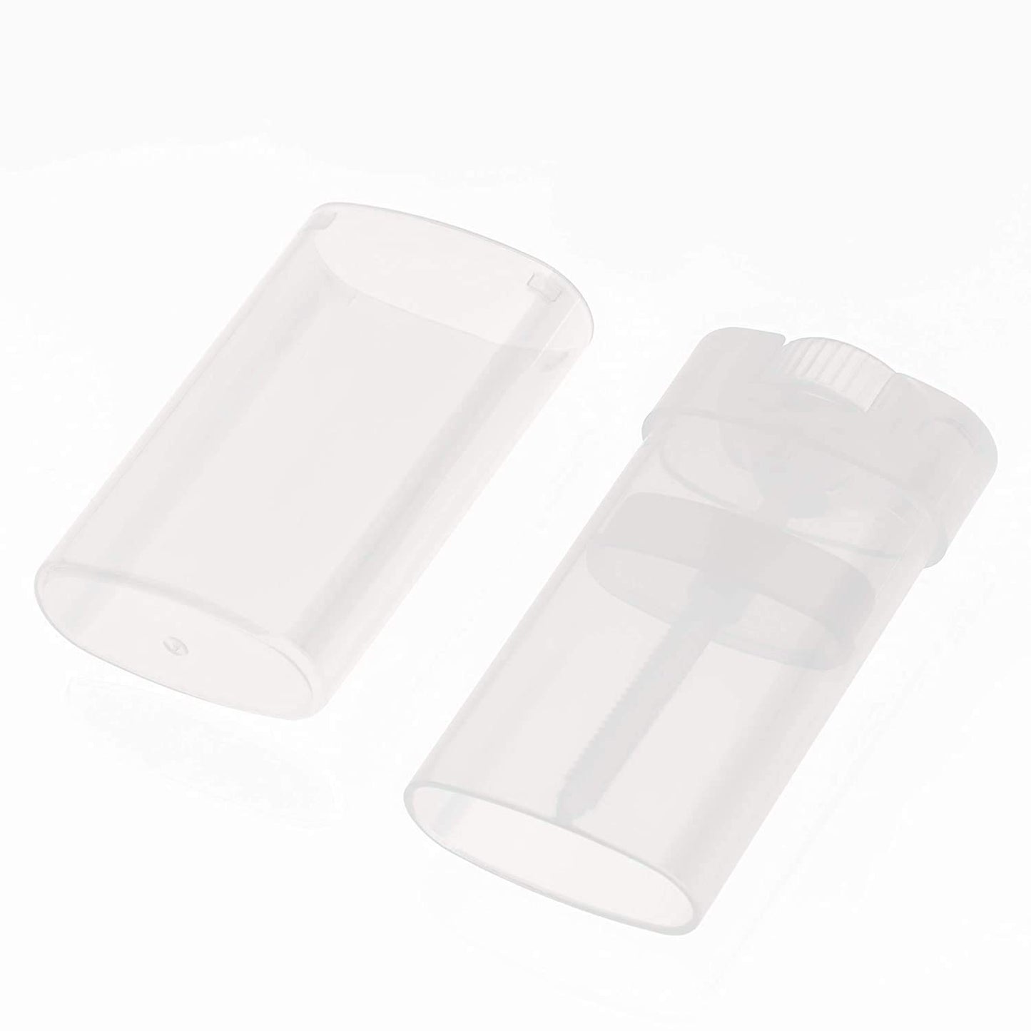 20 Pcs 15ML Clear Empty Plastic Oval Deodorant Containers Lipstick Lip Balm Tubes 0.5 Oz Oval Twist-Up Refillable Tubes BPA Free for DIY Lip Balm