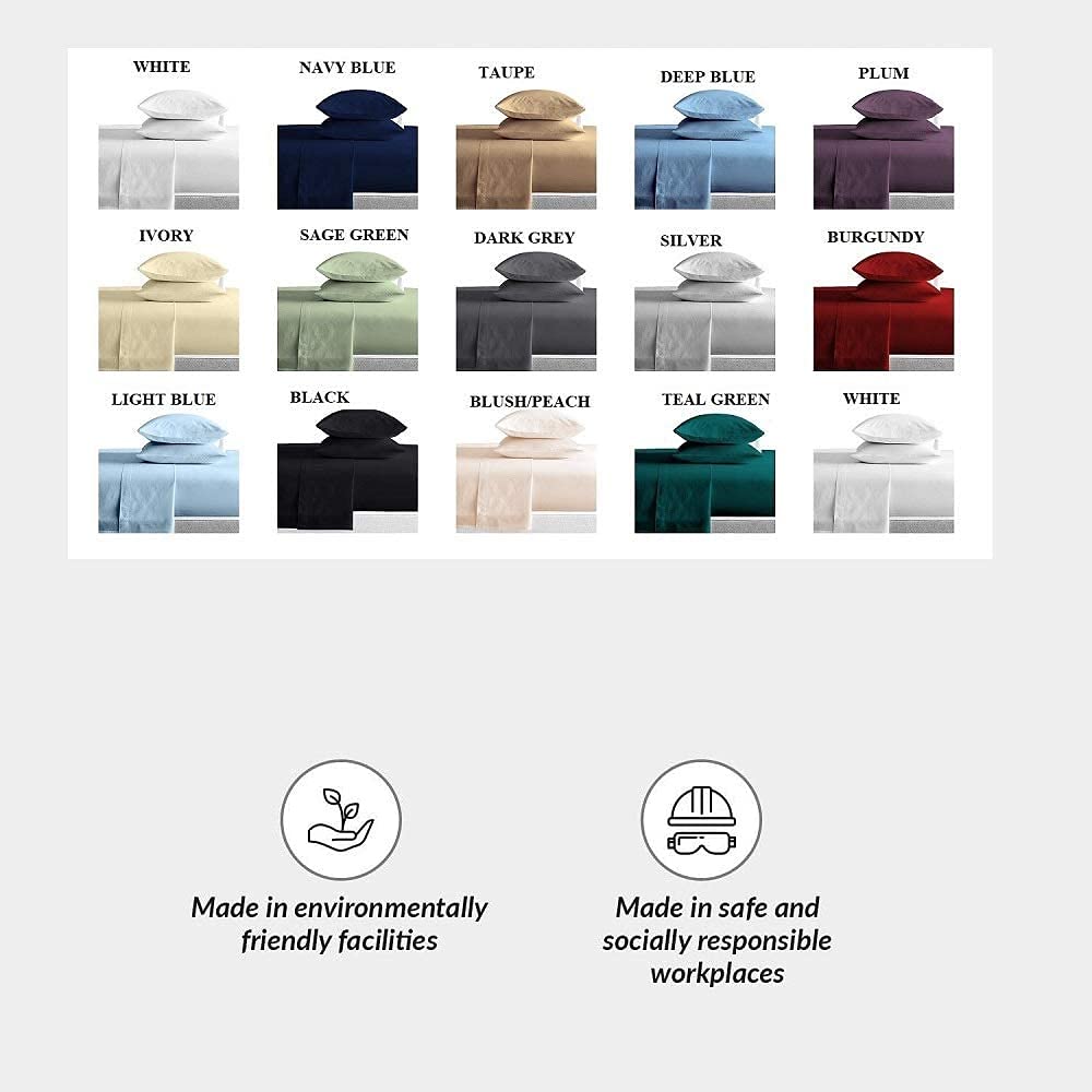 TREND BEDDING MART TBM 100% Egyptian Cotton Sheets, Sheets Set, 800 Thread Count Long Staple Cotton, Sateen Weave for Soft and Silky Feel, Fits