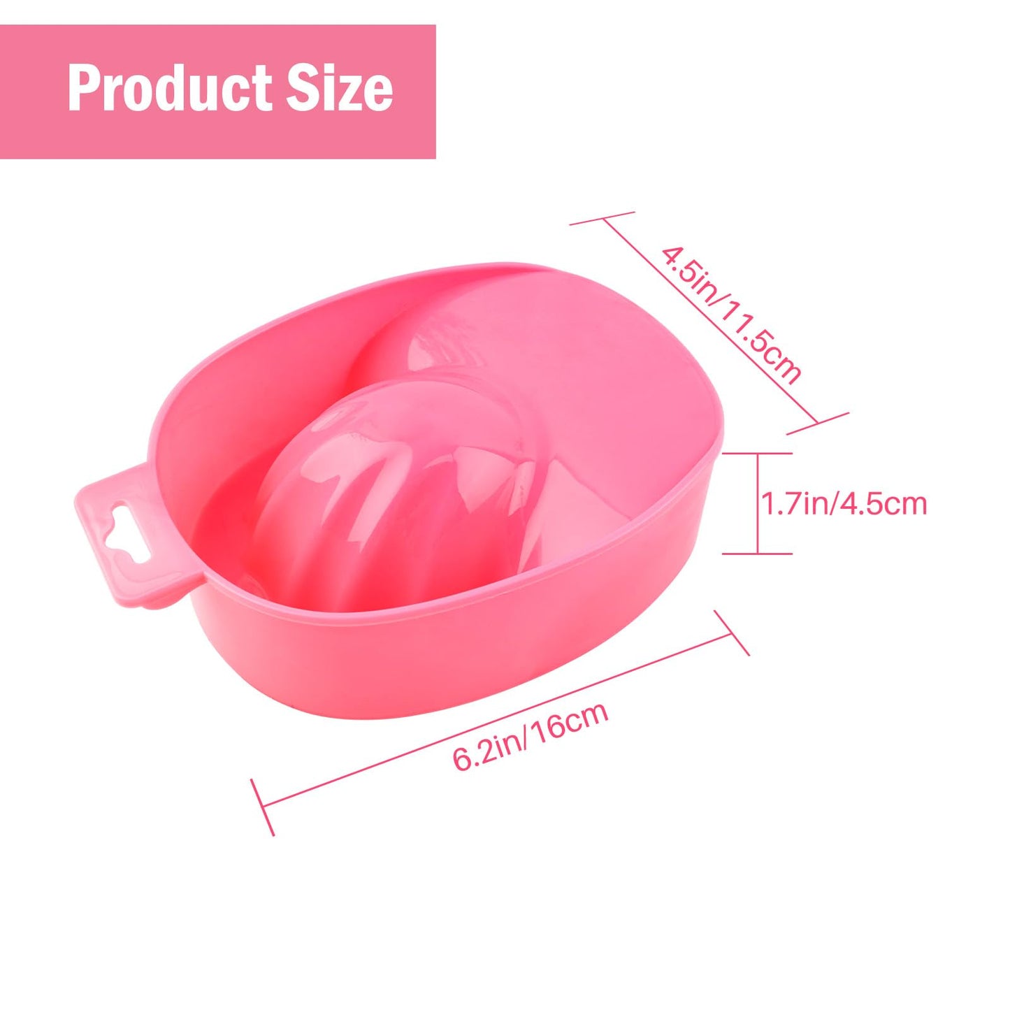 Framendino, 2 Pack Nail Soak Tray Manicure Bowl Soaker Bowls Red