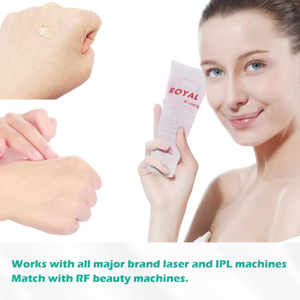 Liflad Radio Frequency Gel for RF Machine - Cooling Gel for Laser Hair Removal - Massage Therapy Cream for Women& Men - Royal Facial Gel Clear (Pack
