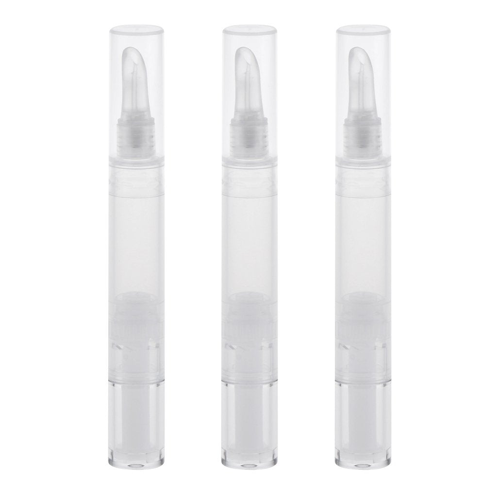 Clear Makeup Lip Gloss Pen, Empty Concealer Pen Tube with Silicone Head, Cosmetic Foundation Nail Oil Container Applicators, 5ml, Pack of 3