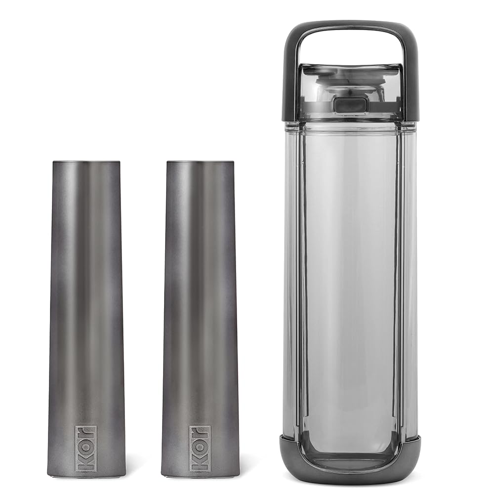 KOR ONE Black Nickel | BPA Free Clear Reusable Water Bottle I 750ML I 25 Oz