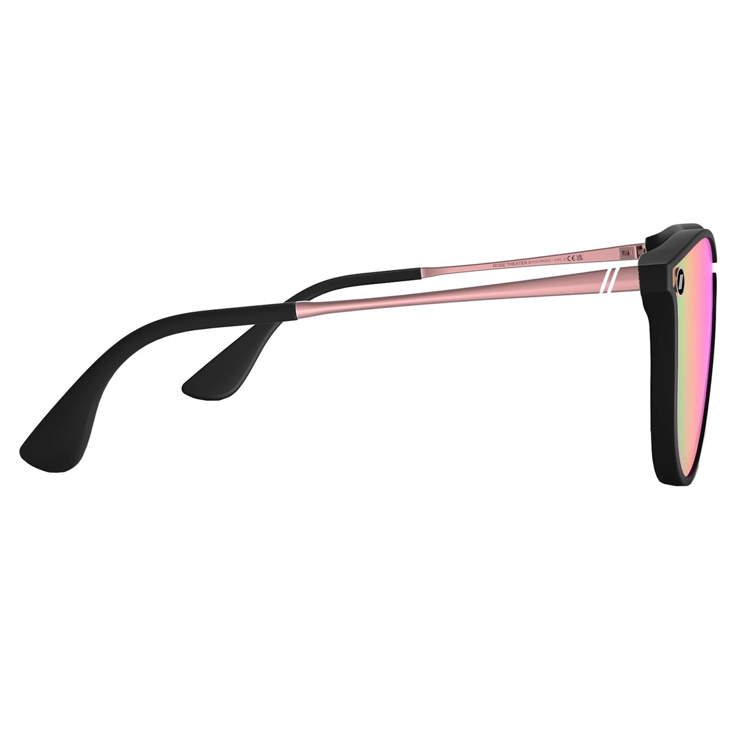 Blenders Eyewear North Park X2 - Polarized Sunglasses - Classic Shape, Mixed Metal Frame - 100% UV Protection - For Women - Rose Theater II