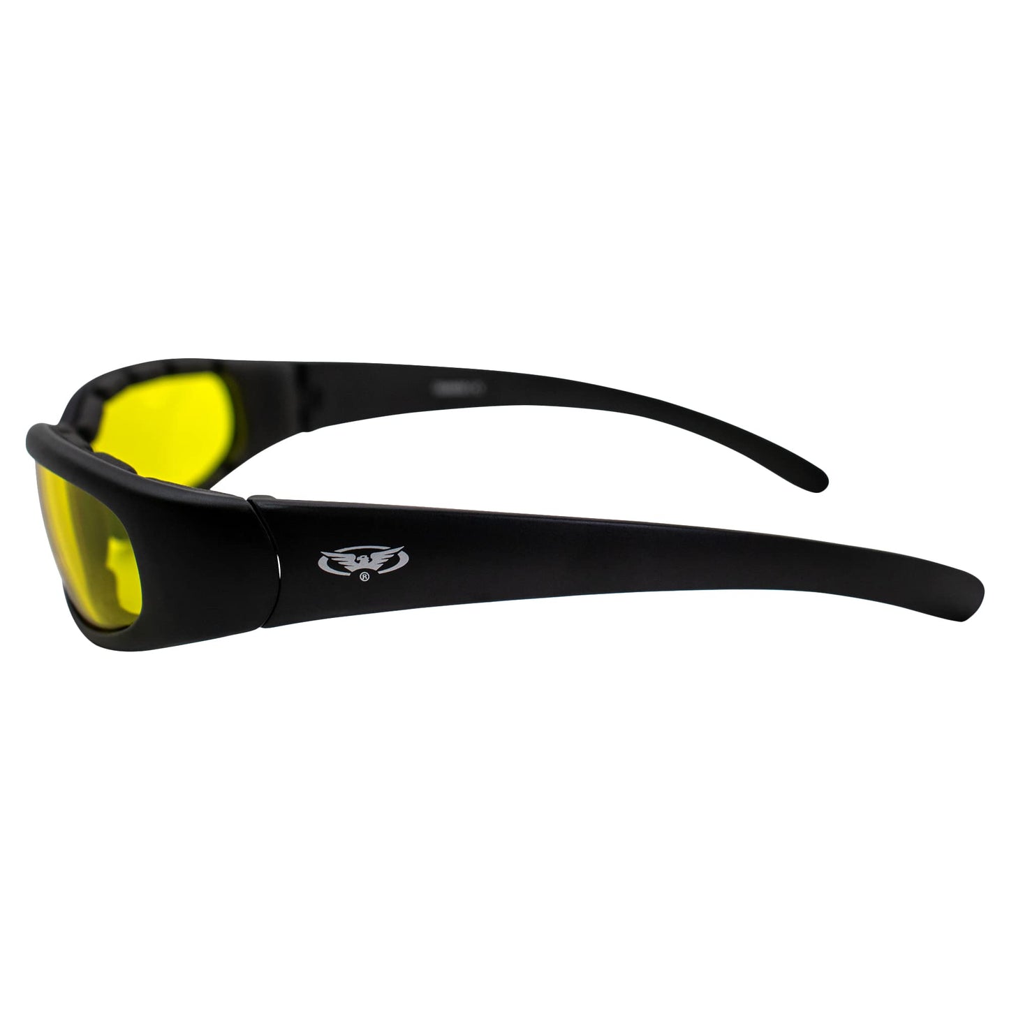 Global Vision Chicago Motorcycle Riding Sunglasses Black Frame w/Yellow Lenses