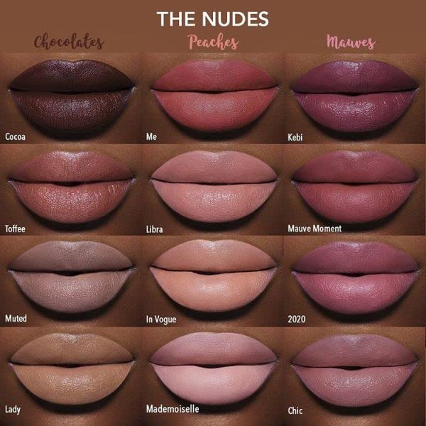 Juvia's Place The Nude Velvety Matte Lipstick Muted - Nude Velvety Long-lasting Rich-Color Lip Makeup, Creamy Lipstick with Matte Finish, Beauty & Lip