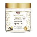 African Pride Moisture Miracle Max Hold Styling Gel with Black Castor Oil& Jojoba Oil - 18 fl oz (Pack of 2)