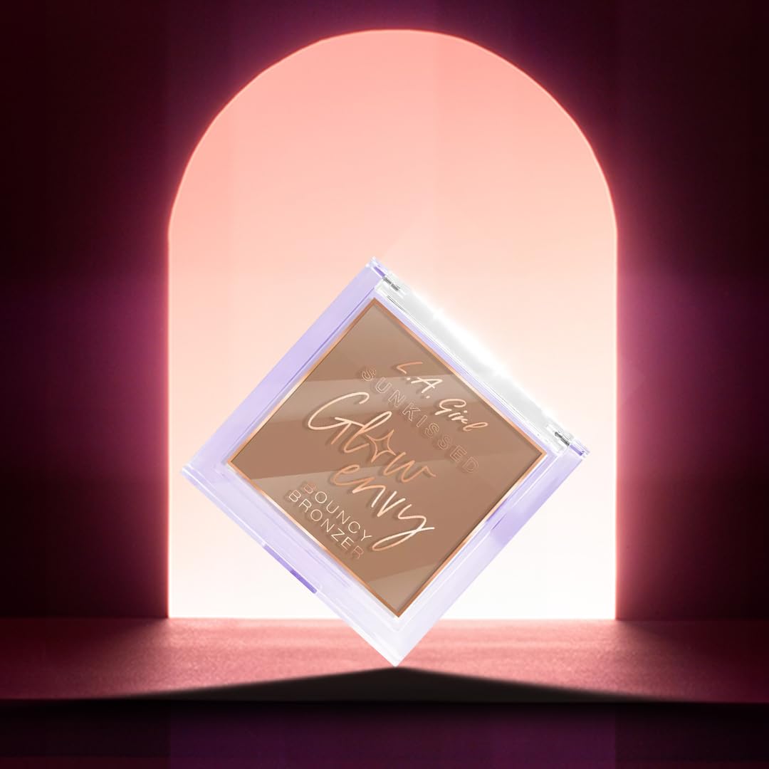 L.A. GIRL Glow Envy Bouncy Bronzer for Women, Sunkissed Glow Bronzer for Makeup with Goodness of Jojoba Oil, Squalene, & Vitamin E, Long-Wearing