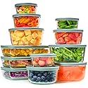24pc Set Glass Food Storage Containers & Bowls with Airtight Lids - Leakproof BPA-Free Meal Prep Airtight Stackable Lunch Boxes, Kitchen Pantry…
